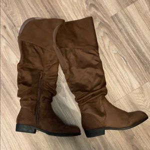 Chocolate brown knee high boots